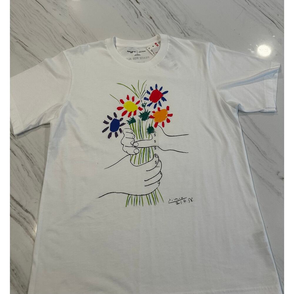 UNIQLO's Peace for All Graphic T-Shirt Copy Picasso Bouquet of Peace NWT Sz S